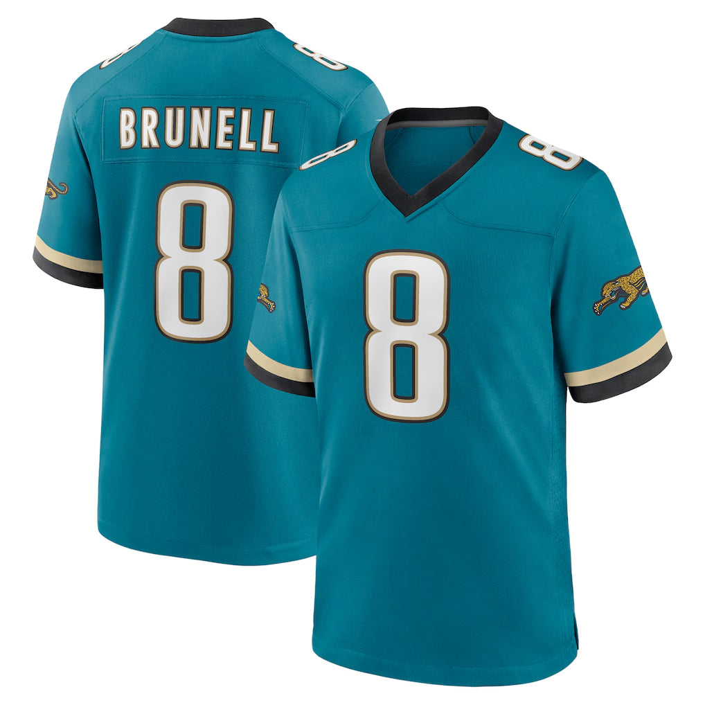 J.Jaguars #8 Mark Brunell?Player Teal Prowler Throwback Limited Home Game BALCE Stitched Jerseys