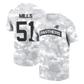 C.Panthers #51 Sam Mills Player Arctic Camo Salute to Service T-Shirt Hoodies BALCE Stitched Jerseys