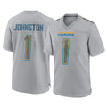 LA.Chargers #1 Quentin Johnston Player Gray Atmosphere Fashion Home Game BALCE Stitched Jerseys