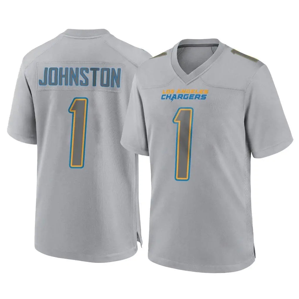 LA.Chargers #1 Quentin Johnston Player Gray Atmosphere Fashion Home Game BALCE Stitched Jerseys