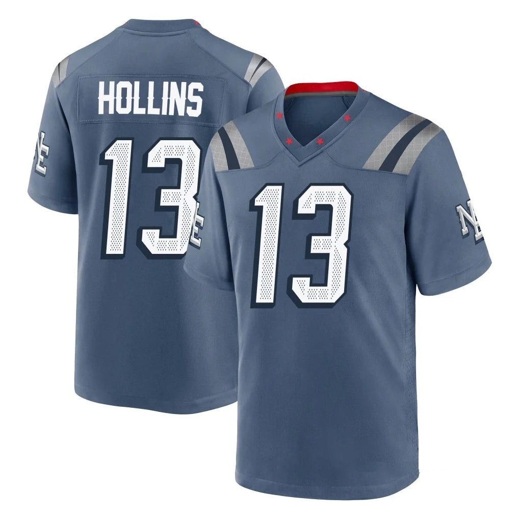 NE.Patriots #13 Mack Hollins Player Blue Rivalries Collection Home Game BALCE Stitched Jerseys
