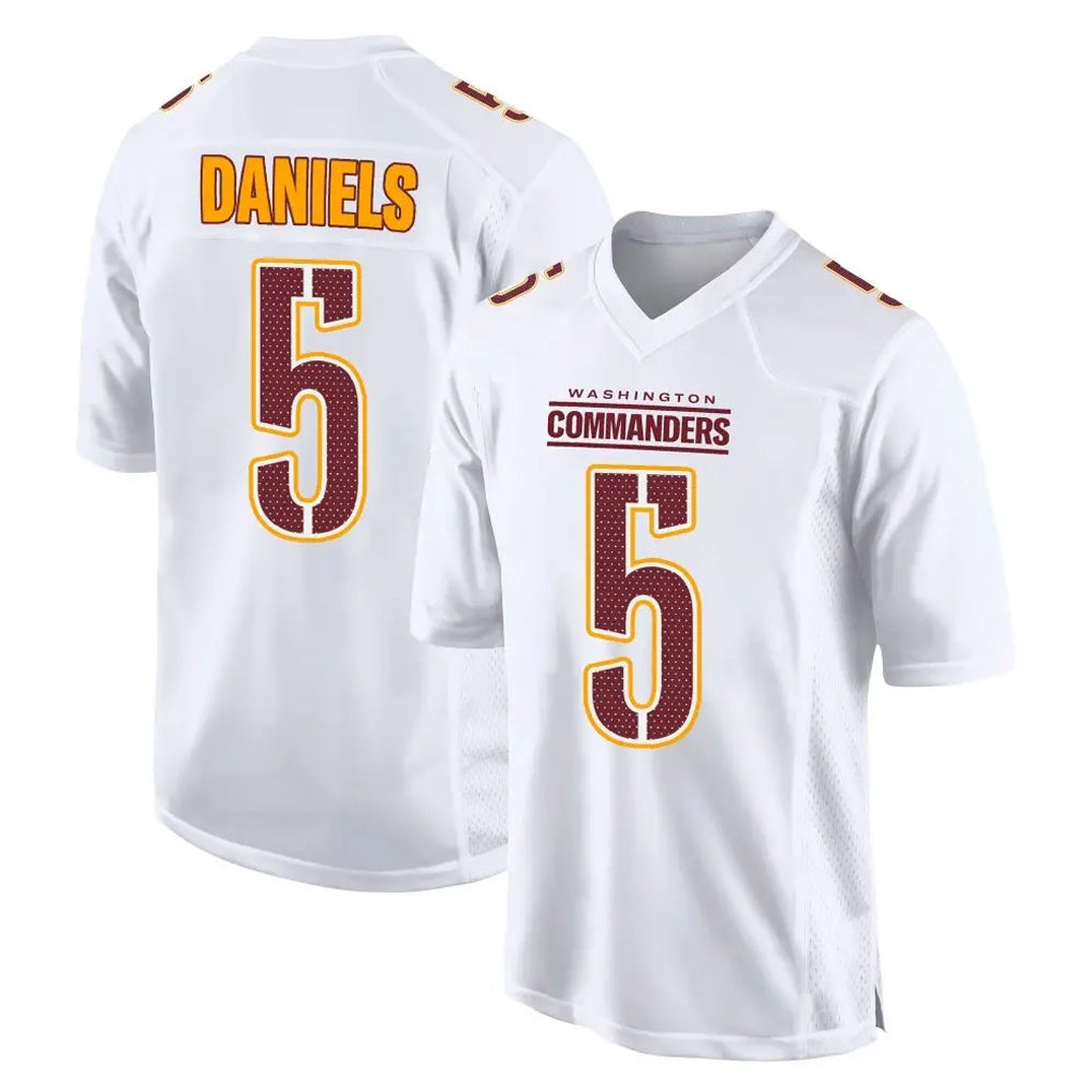 W.Commanders #5 Jayden Daniels Player White Tundra Fashion Home Game BALCE Stitched Jerseys