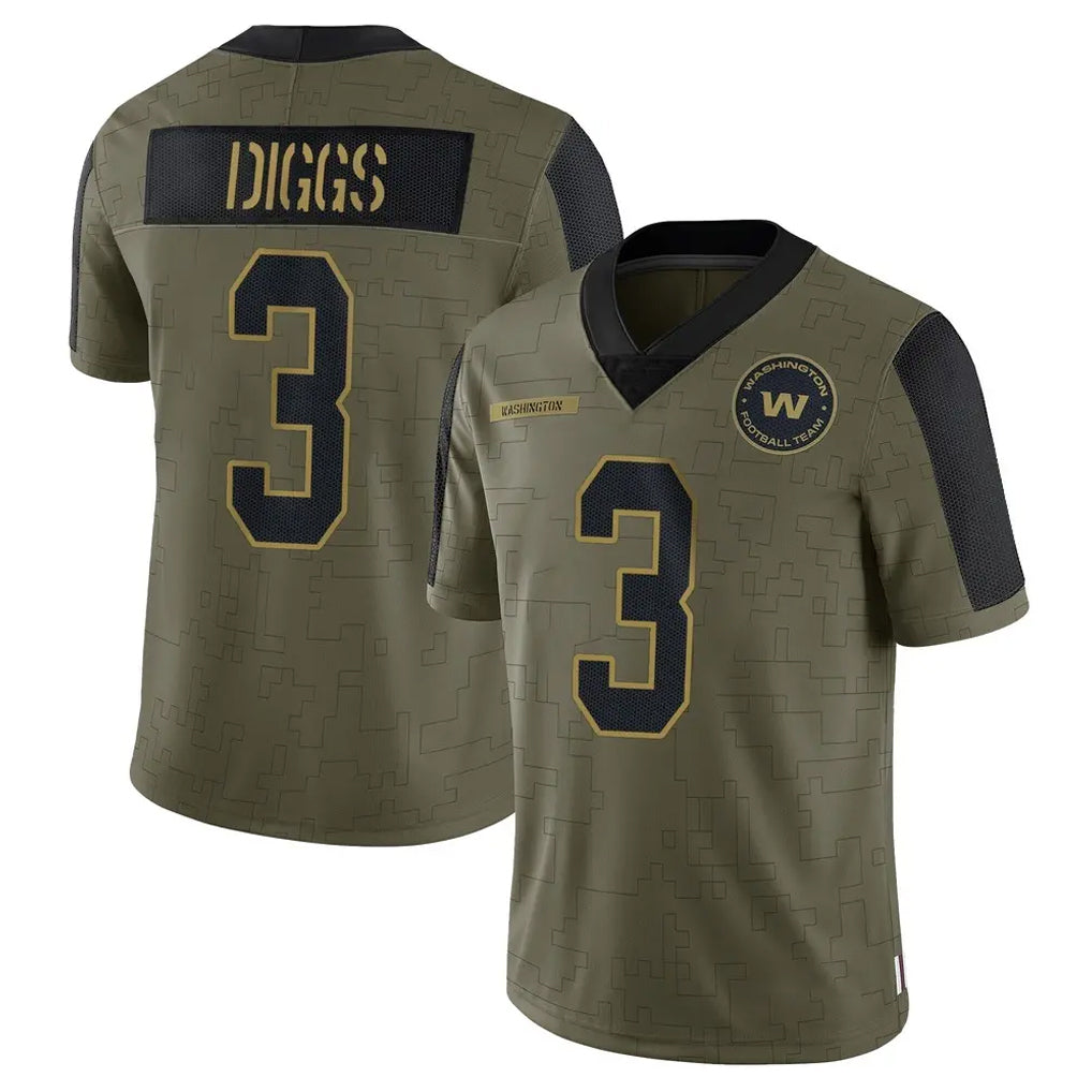 W.Commanders #3 Stefon Diggs Player Olive Salute To Service Limited Game BALCE Stitched Jerseys