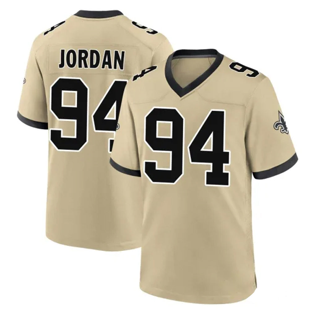 NO.Saints #94 Cameron Jordan Player Gold Home Game BALCE Stitched Jerseys