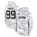 NY.Jets #99 T'Vondre Sweat Player Arctic Camo Salute to Service Pullover Hoodies Limited Game BALCE Stitched Jerseys