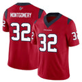 H.Texans #32 David Montgomery Player Red Limited Vapor F.U.S.E. Home Game BALCE Stitched Jerseys