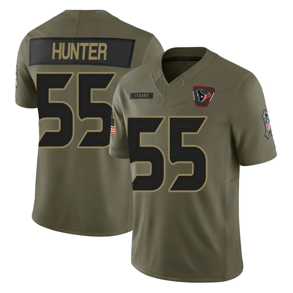 H.Texans #55 Danielle Hunter Player Olive 2025 Salute To Service Limited Game BALCE Stitched Jerseys