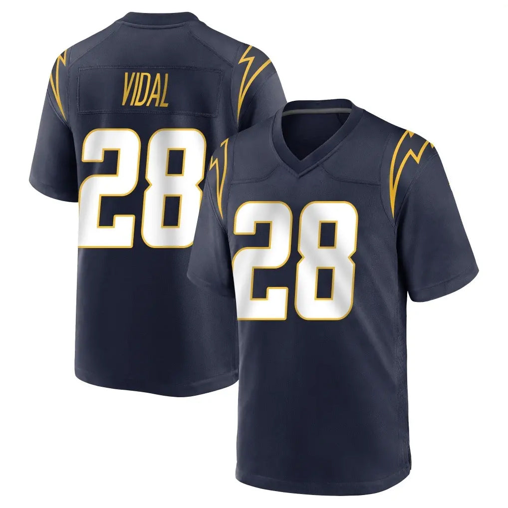 LA.Chargers #28 Kimani Vidal Player Navy Home Game BALCE Stitched Jerseys