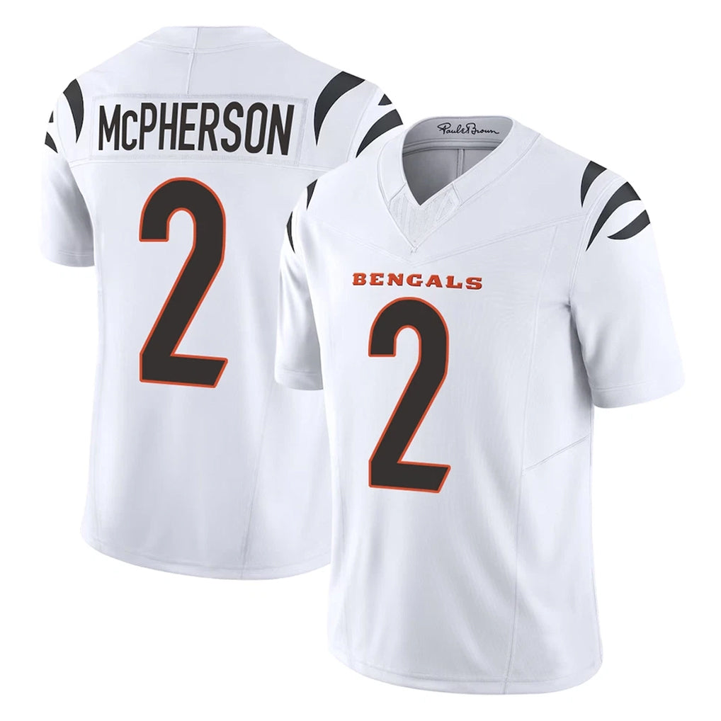 C.Bengals #2 Evan McPherson Player White Vapor F.U.S.E. Limited Home Game BALCE Stitched Jerseys