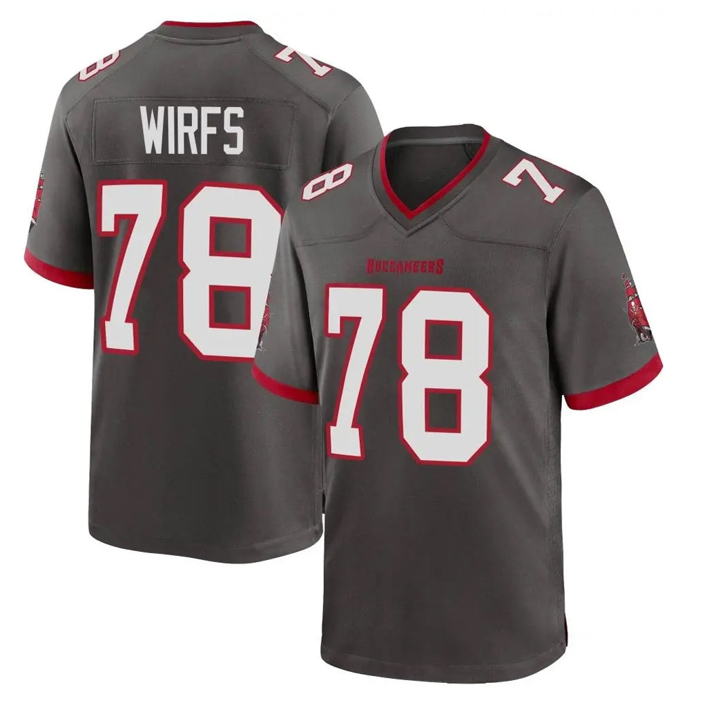 TB.Buccaneers #78 Tristan Wirfs Player Pewter Alternate Home Game BALCE Stitched Jerseys