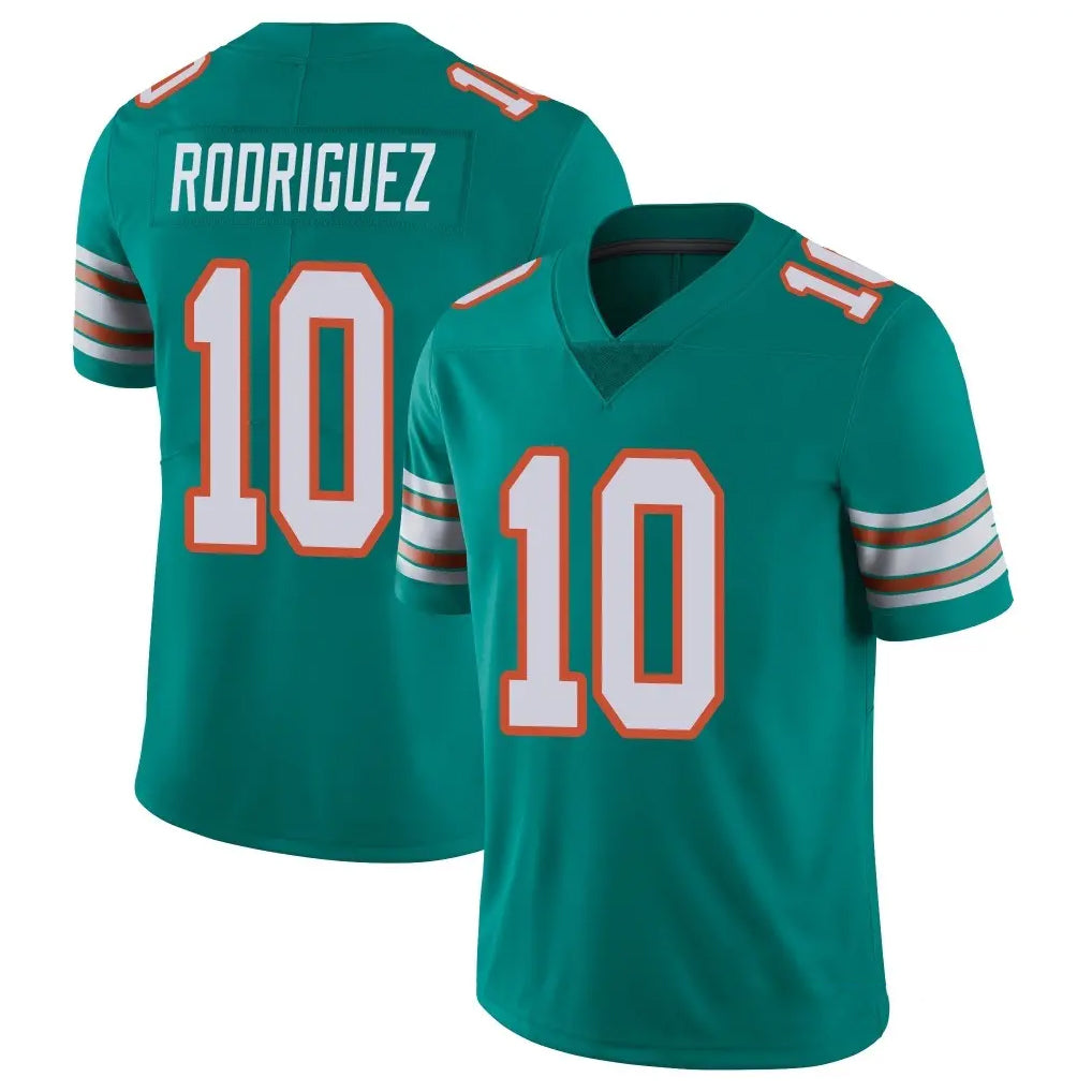 M.Dolphins #10 Jacob Rodriguez Player Aqua Limited Alternate Vapor Untouchable Home Game BALCE Stitched Jerseys
