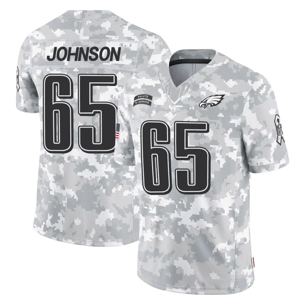 P.Eagles #65 Lane Johnson Player Arctic Camo Salute to Service Limited Game BALCE Stitched Jerseys