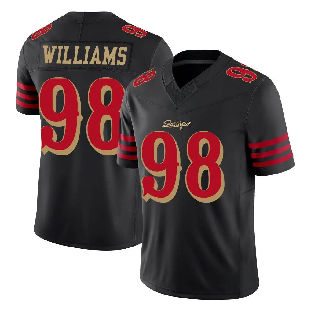 SF.49ers #98 Mykel Williams Player Black Limited Rivalries Collection Home Game BALCE Stitched Jerseys