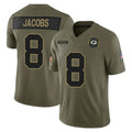 GB.Packers #8 Josh Jacobs Player Olive 2025 Salute To Service Limited Home Game BALCE Stitched Jerseys