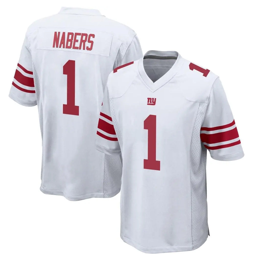 NY.Giants #1 Malik Nabers Player White Home Game BALCE Stitched Jerseys
