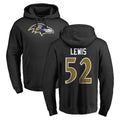 B.Ravens #52 Ray Lewis Player Black Pullover Hoodie BALCE Stitched Jerseys