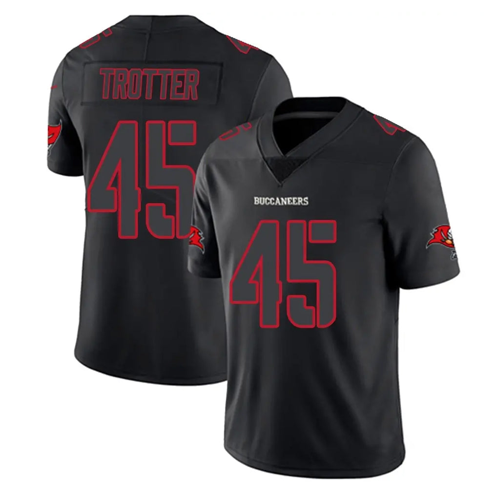 TB.Buccaneers #45 Josiah Trotte Player Black Impact Limited Home Game BALCE Stitched Jerseys