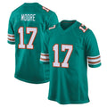 M.Dolphins #17 Trey Moore Player Aqua Alternate Home Game BALCE Stitched Jerseys