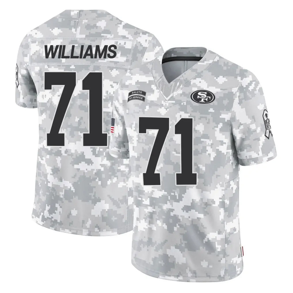 SF.49ers #71 Trent Williams Player Arctic Camo Limited Salute To Service Home Game BALCE Stitched Jerseys