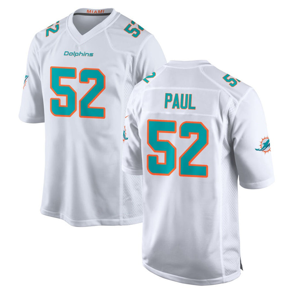 M.Dolphins #52 Patrick Paul Player White Limited Home Game BALCE Stitched Jerseys