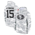 SF.49ers #15 De'Zhaun Stribling Player Arctic Camo Limited Salute to Service Pullover Hoodies Game BALCE Stitched Jerseys