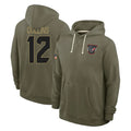 H.Texans #12 Nico Collins Player Olive Salute to Service Pullover Hoodies Limited BALCE Stitched Jerseys