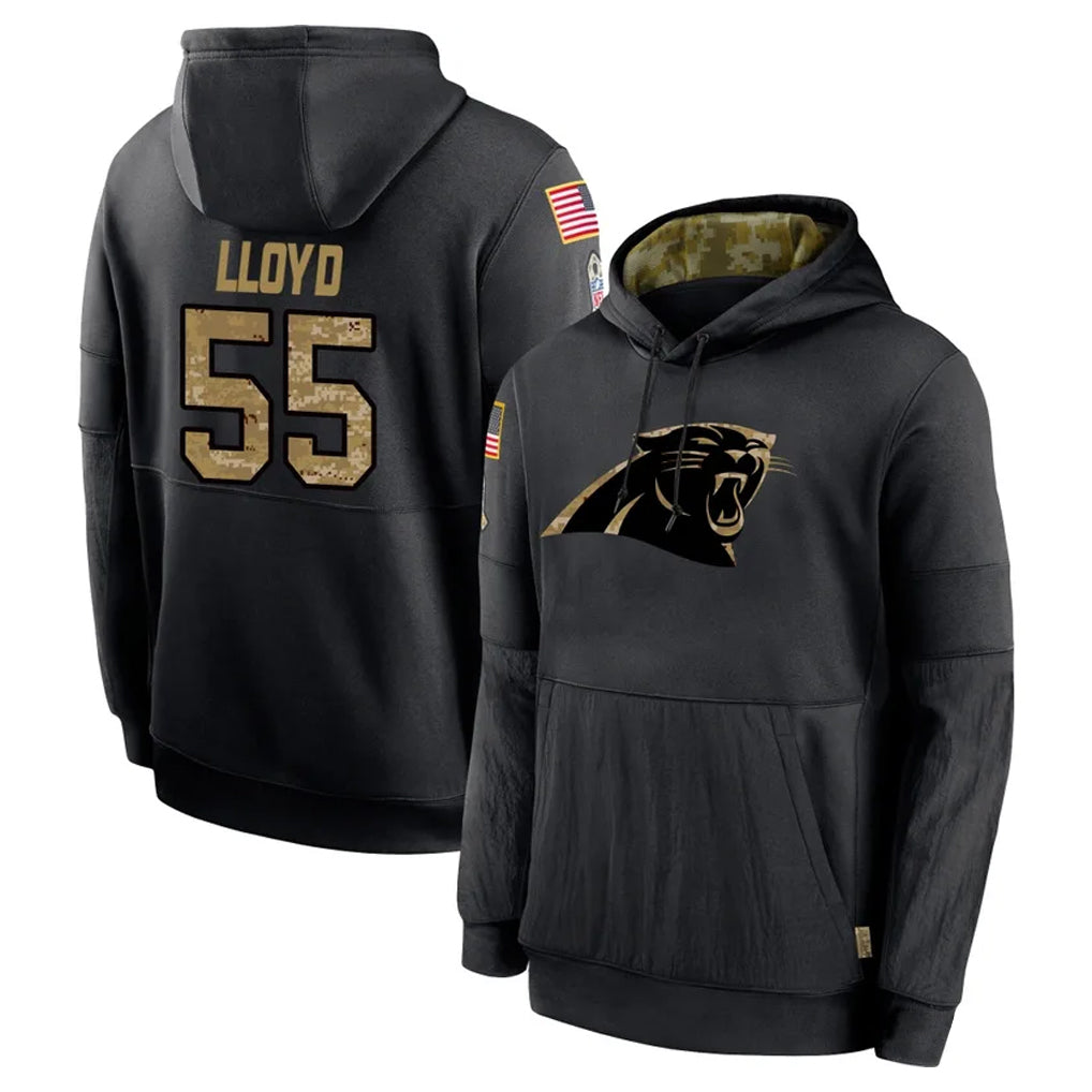 C.Panthers #55 Devin Lloyd Player Black Salute to Service Pullover Hoodies Limited Game BALCE Stitched Jerseys