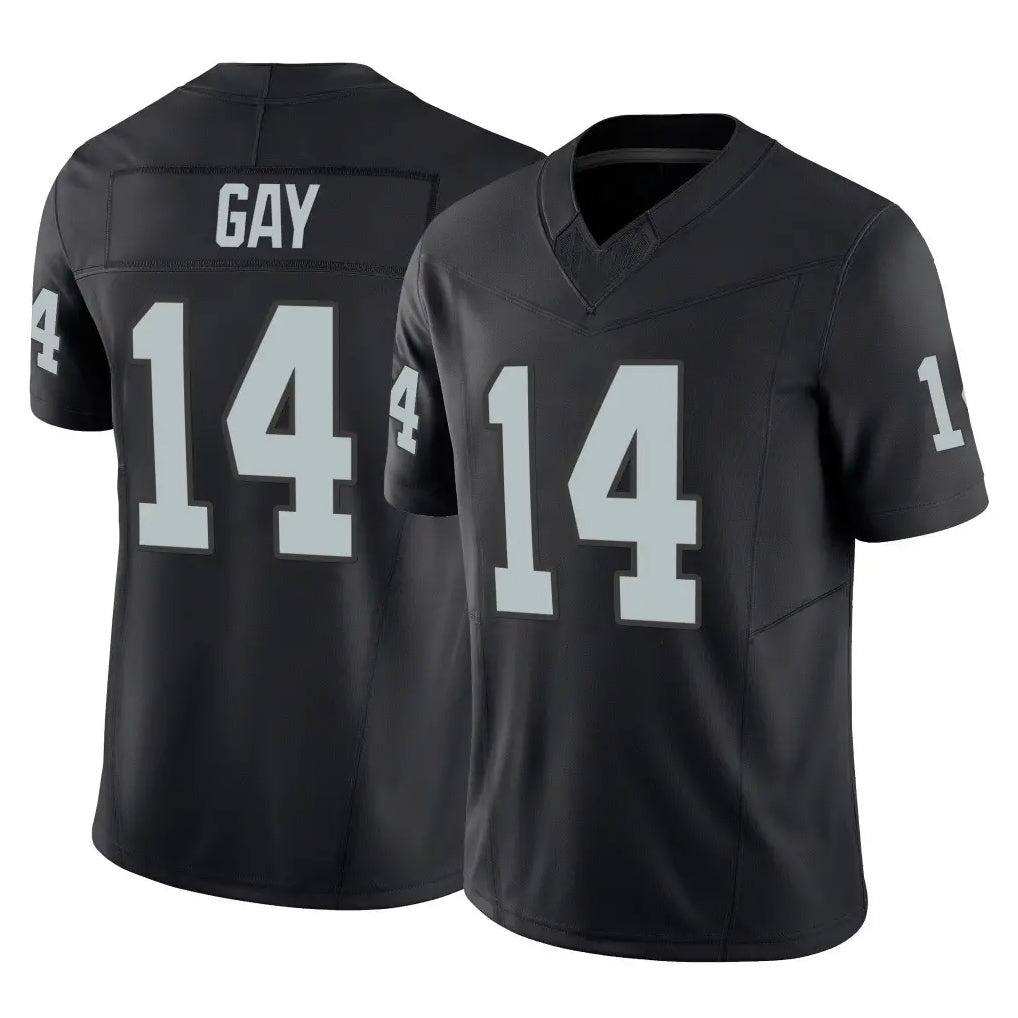 LV.Raiders #14 Matt Gay Player Black Limited Vapor F.U.S.E. Home Game BALCE Stitched Jerseys