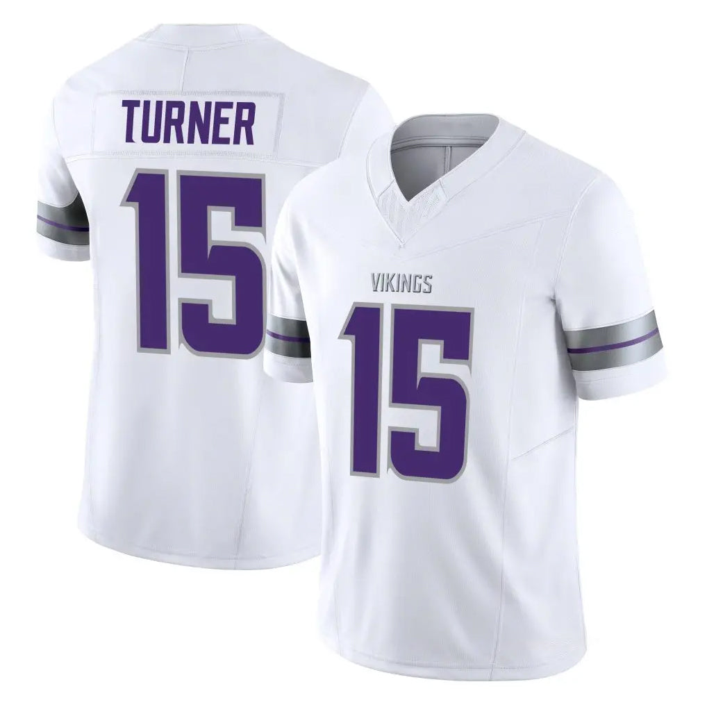 M.Vikings #15 Dallas Turner Player White Limited Alternate Vapor F.U.S.E. Home Game BALCE Stitched Jerseys