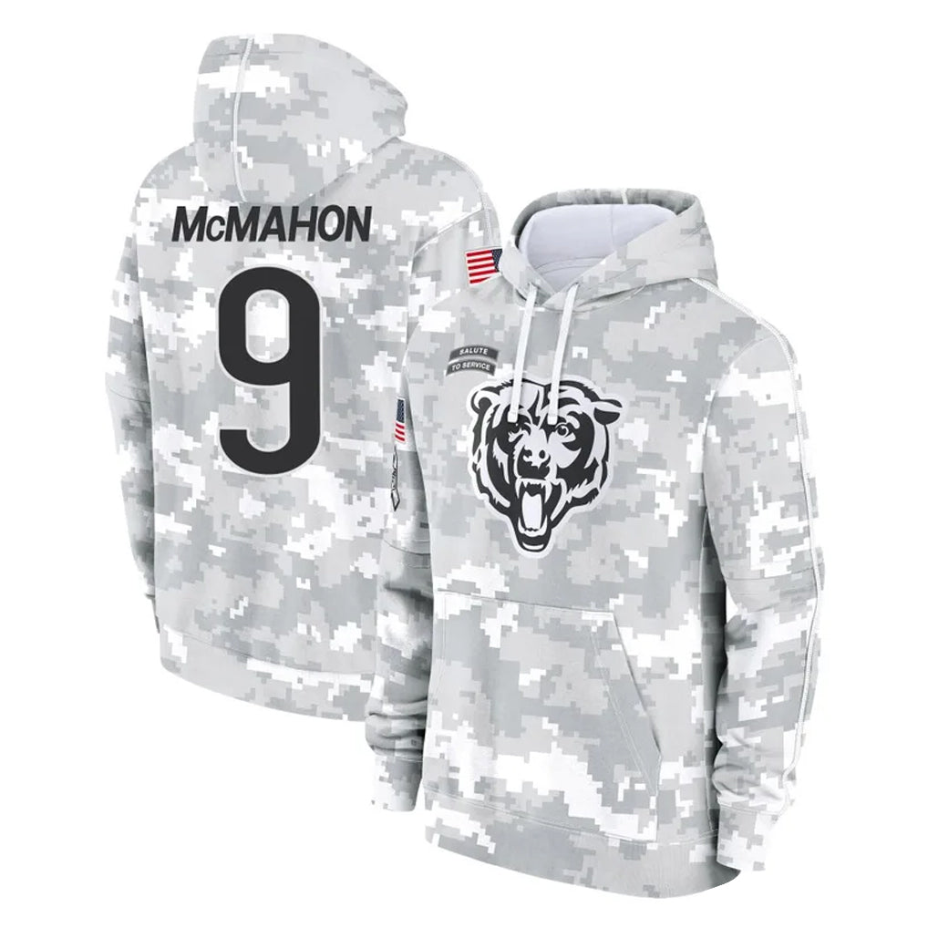 C.Bears #9 Jim McMahon Player Arctic Camo Salute to Service Pullover Hoodies Limited BALCE Stitched Jerseys