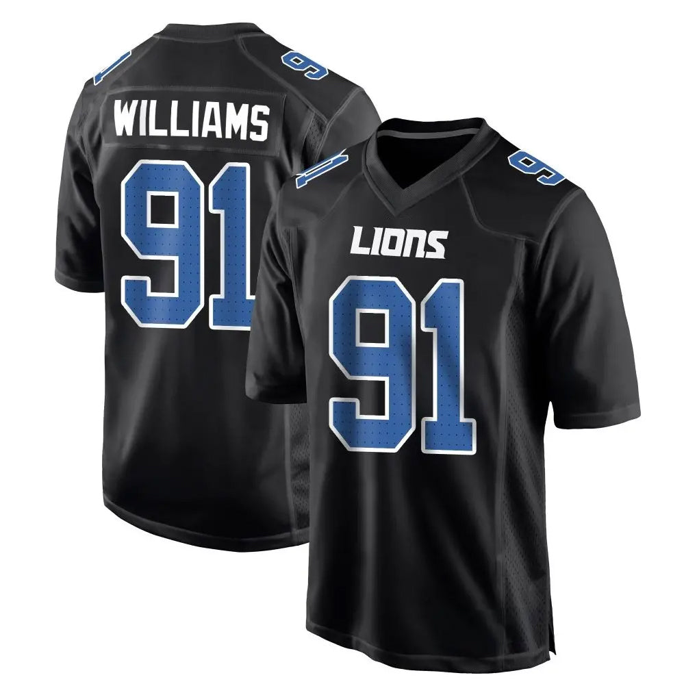 D.Lions #91 Tyleik Williams Player Black Fashion Home Game BALCE Stitched Jerseys