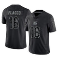 C.Bengals #16 Joe Flacco Player Black Reflective Limited Game BALCE Stitched Jerseys