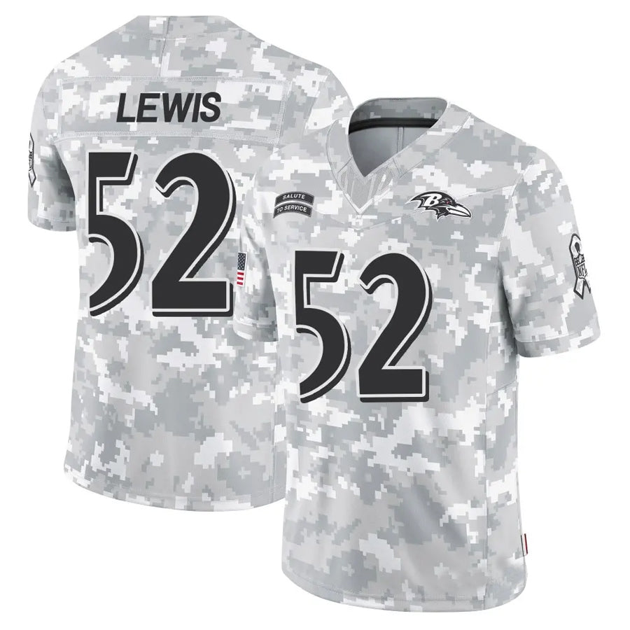 B.Ravens #52 Ray Lewis Player Arctic Camo Salute to Service Limited BALCE Stitched Jerseys