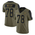 NO.Saints #78 Erik McCoy Player Olive Salute To Service Limited Game BALCE Stitched Jerseys