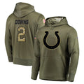 IN.Colts #2 Josh Downs Player Olive Salute to Service Pullover Hoodies Home Game BALCE Stitched Jerseys