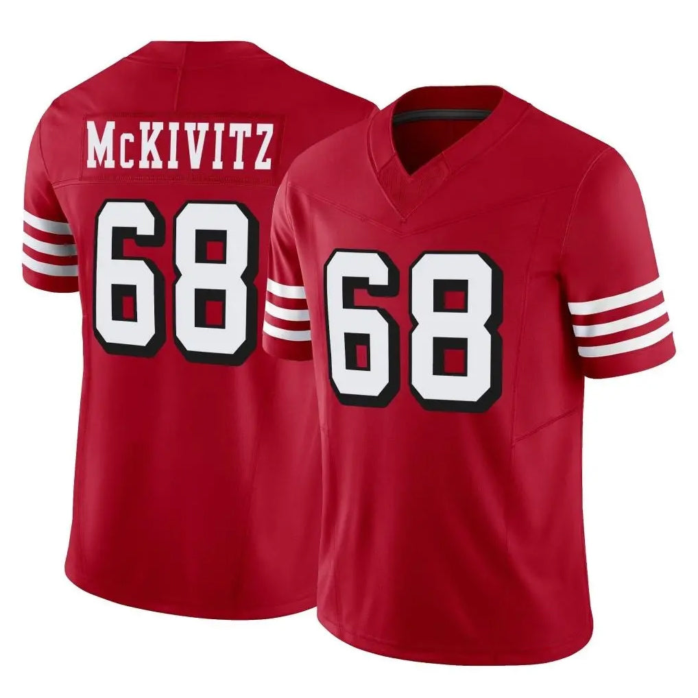 SF.49ers #68 Colton McKivitz Player Red Limited Alternate Vapor F.U.S.E. Home Game BALCE Stitched Jerseys