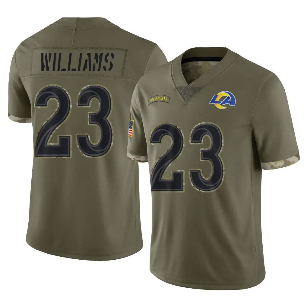 LA.Rams #23 Kyren Williams Player Olive Salute To Service Limited BALCE Stitched Jerseys