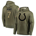 IN.Colts #7 Charvarius Ward Sr. Player Olive Salute to Service Pullover Hoodies Home Game BALCE Stitched Jerseys