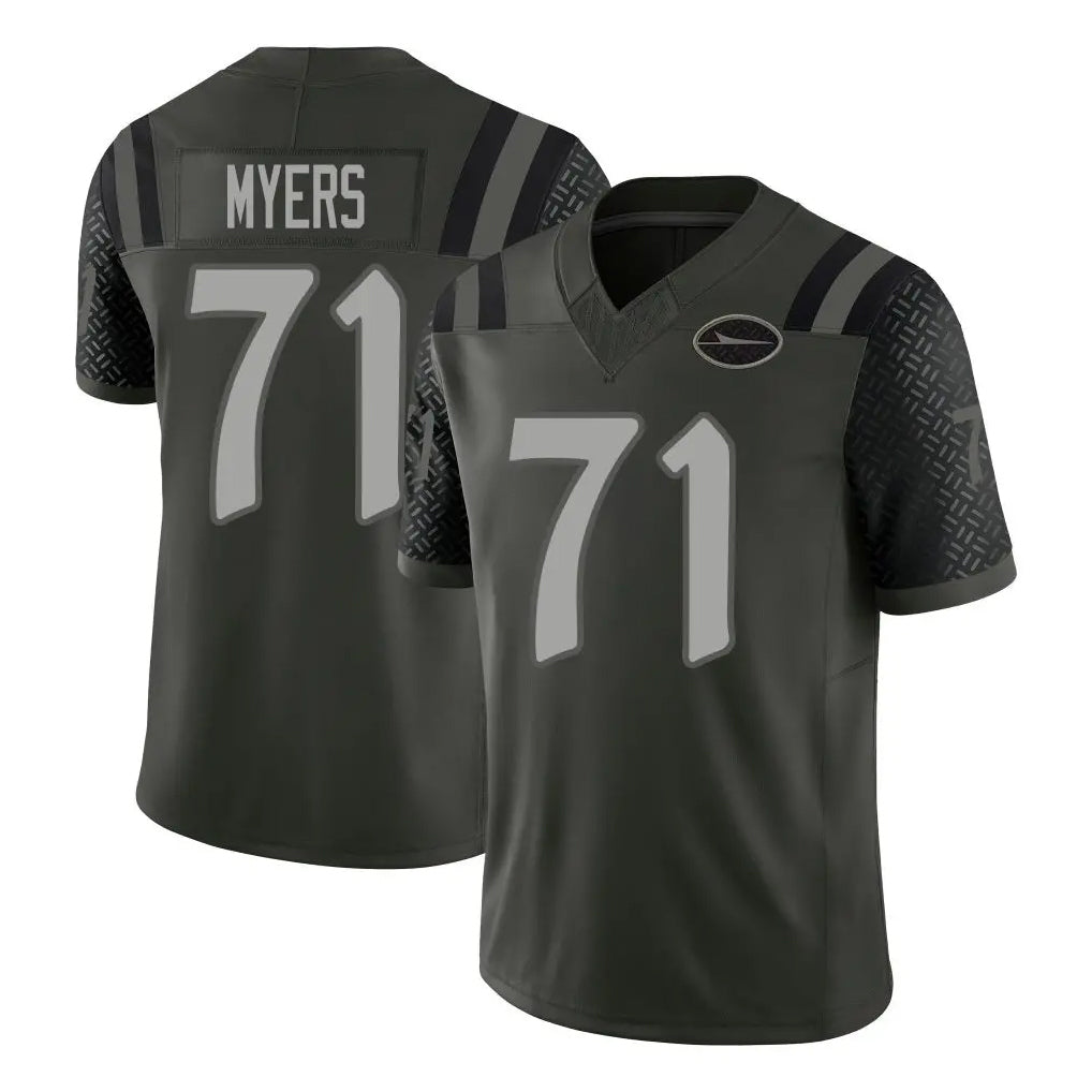 NY.Jets #71 Josh Myers Player Green Limited 2025 Rivalries Collection Home Game BALCE Stitched Jerseys