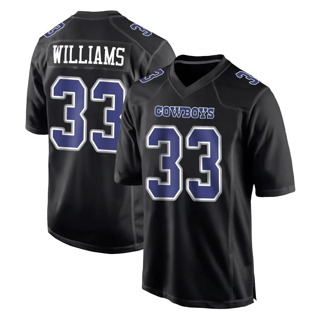 D.Cowboys #33 Javonte Williams Player Carbon Black Fashion Home Game BALCE Stitched Jerseys