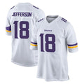 M.Vikings #18 Justin Jefferson Player White Home Game BALCE Stitched Jerseys