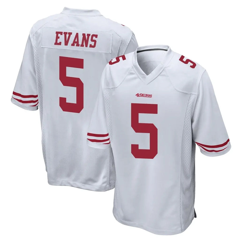SF.49ers #5 Mike Evans Player White Home Game BALCE Stitched Jerseys
