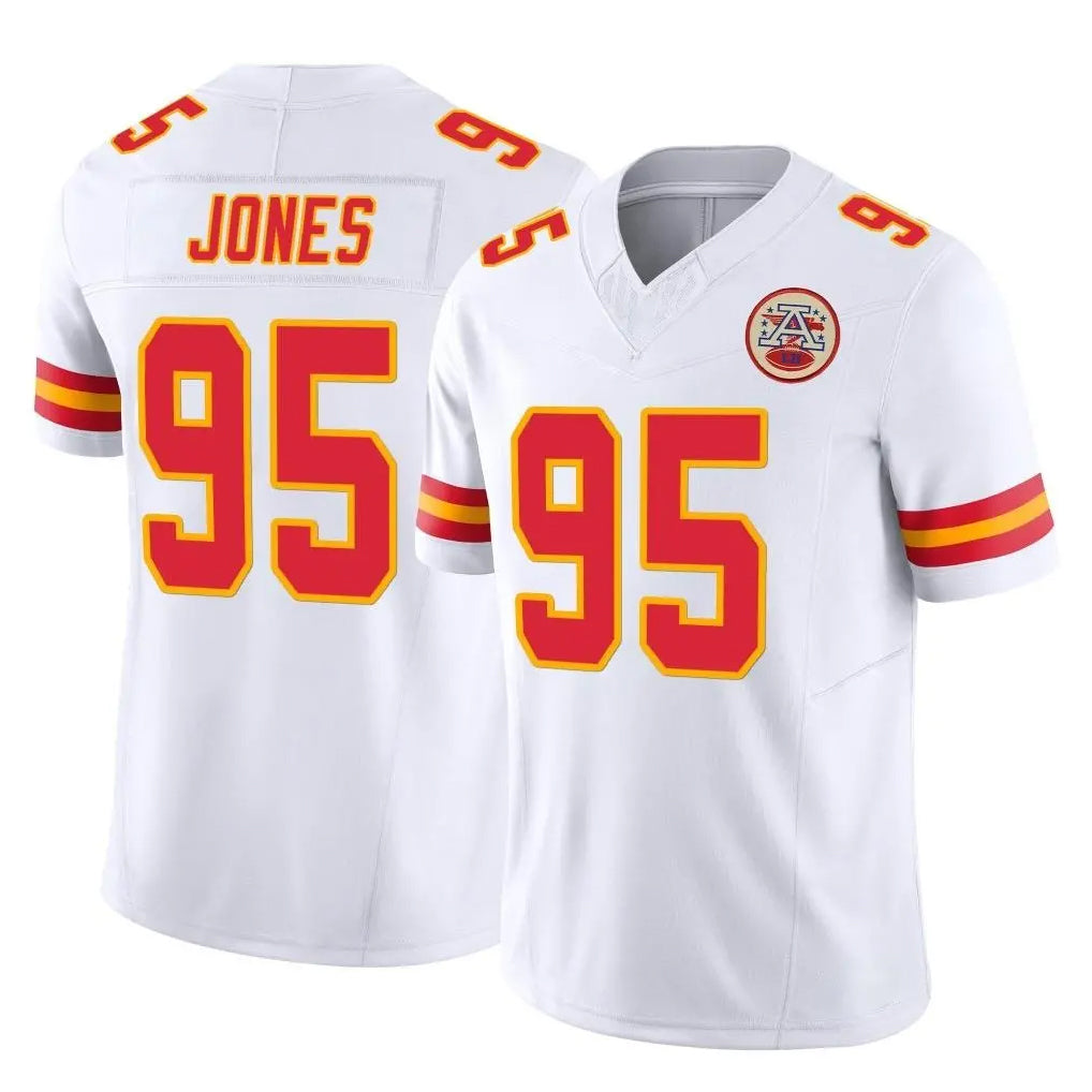KC.Chiefs #95 Chris Jones Player White Limited Vapor F.U.S.E. Home Game BALCE Stitched Jerseys