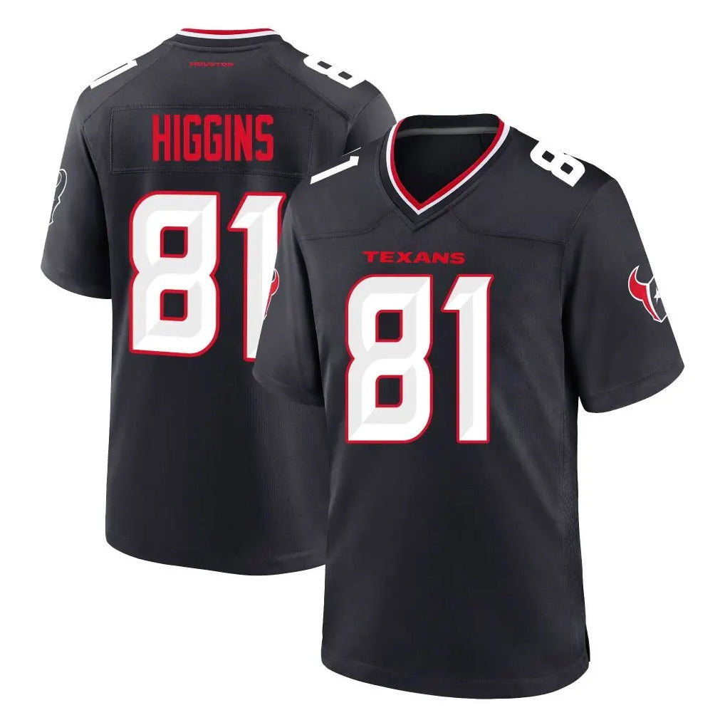 H.Texans #81 Jayden Higgins Player Navy Team Home Game BALCE Stitched Jerseys
