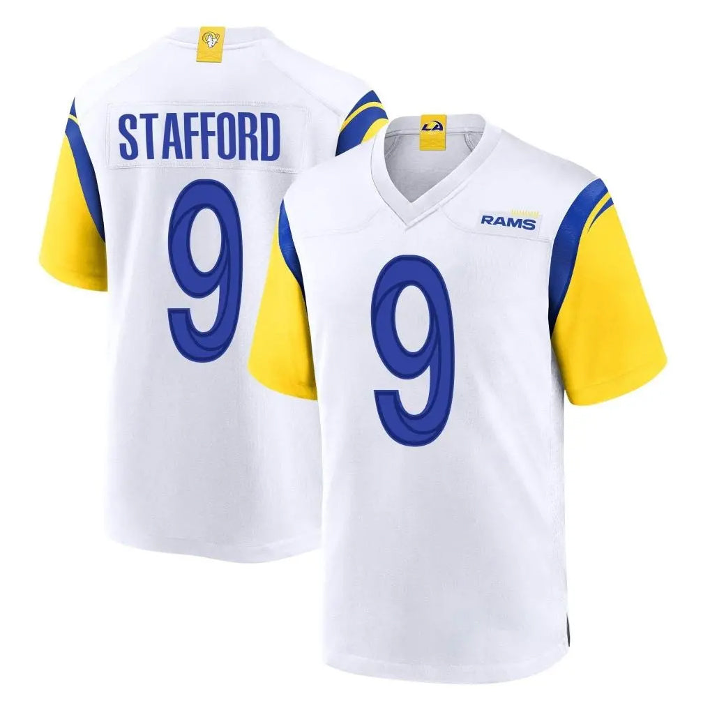LA.Rams #9 Matthew Stafford Player White Home Game BALCE Stitched Jerseys