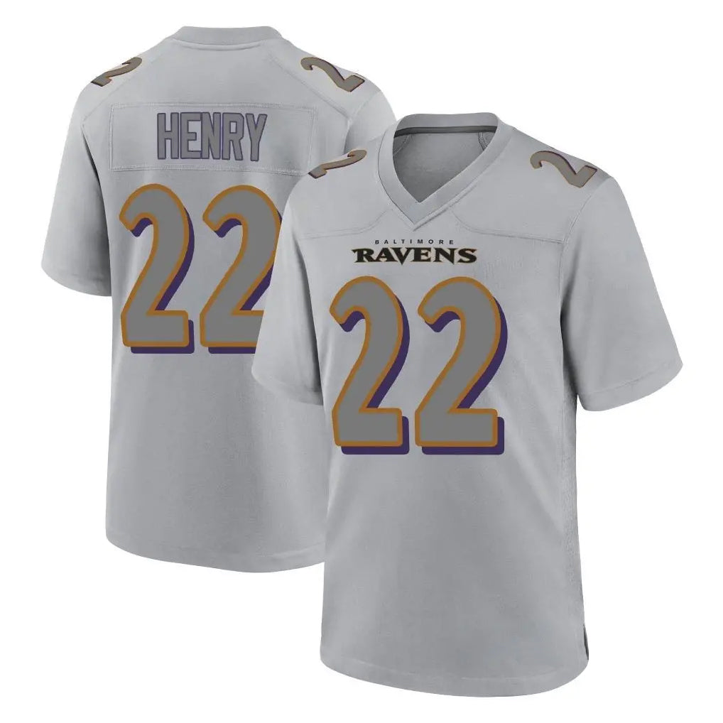 B.Ravens #22 Derrick Henry Player Gray Replica Limited BALCE Stitched Jerseys