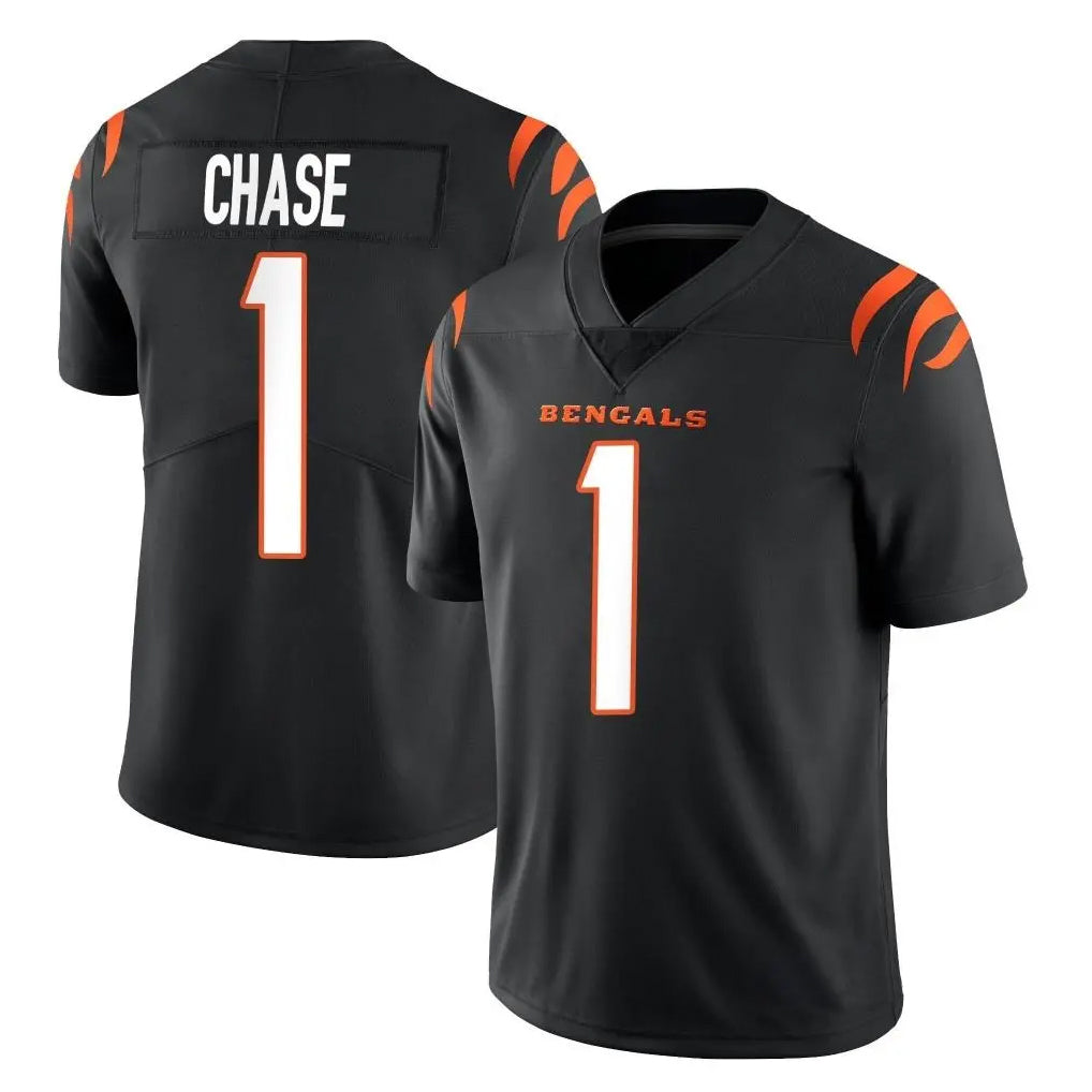 C.Bengals #1 Ja'Marr Chase Player Black Vapor Untouchable Limited Home Game BALCE Stitched Jerseys