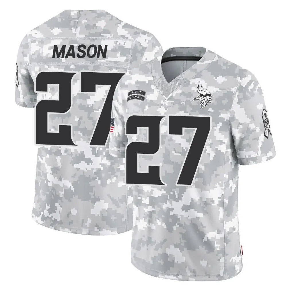 M.Vikings #27 Jordan Mason Player Arctic Camo Salute To Service Limited Game BALCE Stitched Jerseys