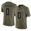 D.Cowboys #0 DeMarvion Overshown Player Olive Salute to Service Limited Game BALCE Stitched Jerseys