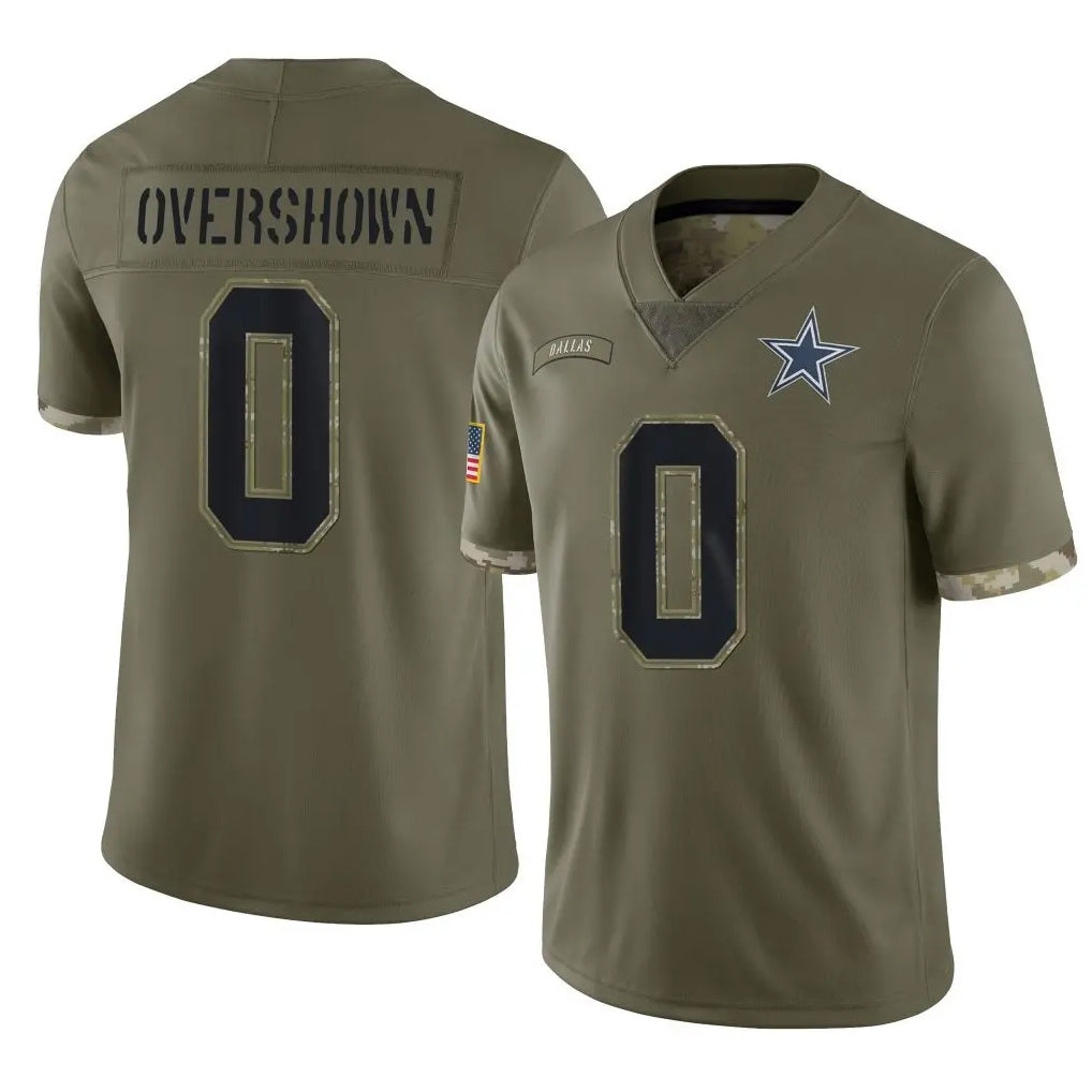 D.Cowboys #0 DeMarvion Overshown Player Olive Salute to Service Limited Game BALCE Stitched Jerseys
